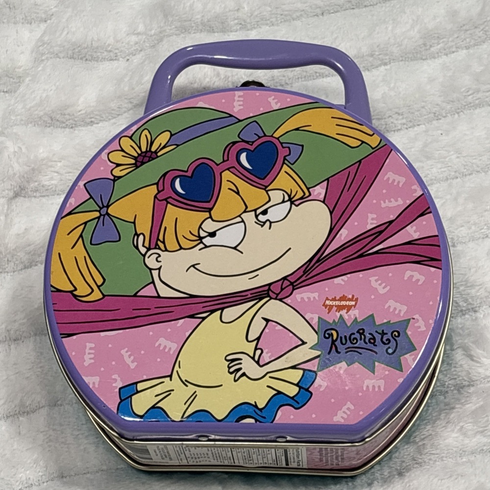 1999 Vintage Nickelodeon Rugrats Angelica Pickles Plastic Handle Candy Tin Purse